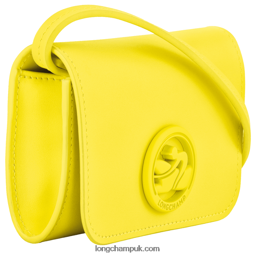 Box Trot Coin purse with leather lace Women Longchamp 8RTH80514 Lemon - Image 3