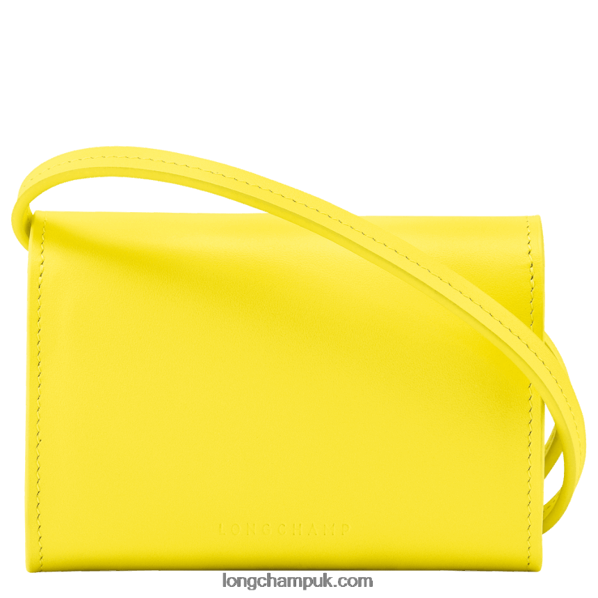 Box Trot Coin purse with leather lace Women Longchamp 8RTH80514 Lemon - Image 4