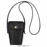 Epure Phone case with leather lace Women Longchamp 8RTH80706 Black