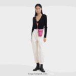 Epure Phone case with leather lace Women Longchamp 8RTH80710 Fuchsia - Image 2