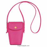 Epure Phone case with leather lace Women Longchamp 8RTH80710 Fuchsia