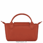 Le Pliage City Pouch with handle Women Longchamp 8RTH80679 Terracotta - Image 4