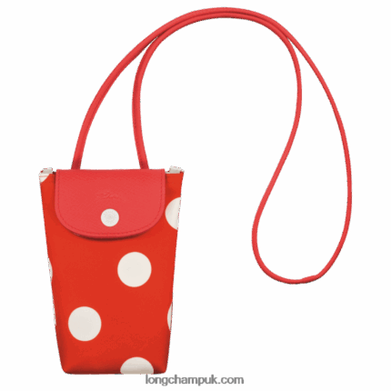 Le Pliage Collection Phone case with leather lace Women Longchamp 8RTH80676 Orange