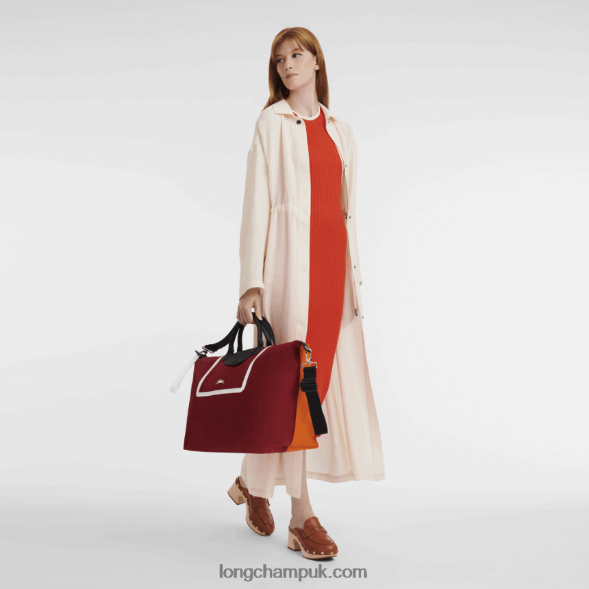 Le Pliage Collection Travel bag S Men Longchamp 8RTH80778 Orange/Burgundy - Image 1