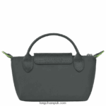 Le Pliage Green Pouch with handle Women Longchamp 8RTH80672 Graphite - Image 4