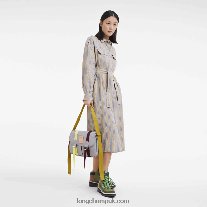 Le Pliage Re Play Crossbody bag L Women Longchamp 8RTH80206 Grey - Image 2