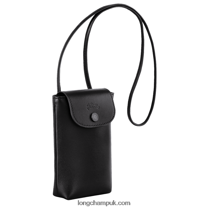 Le Pliage Xtra Phone case with leather lace Women Longchamp 8RTH80717 Black - Image 3