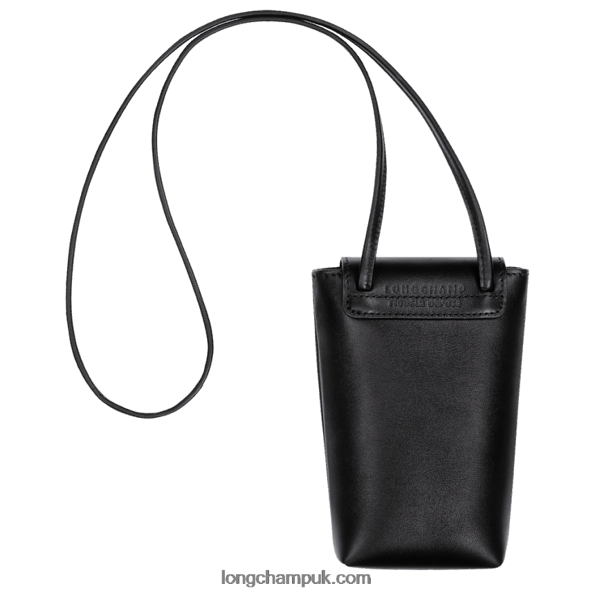 Le Pliage Xtra Phone case with leather lace Women Longchamp 8RTH80717 Black - Image 4