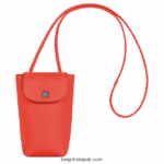 Le Pliage Xtra Phone case with leather lace Women Longchamp 8RTH80718 Orange