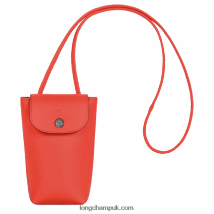 Le Pliage Xtra Phone case with leather lace Women Longchamp 8RTH80718 Orange