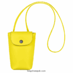 Le Pliage Xtra Phone case with leather lace Women Longchamp 8RTH80719 Lemon