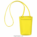 Le Pliage Xtra Phone case with leather lace Women Longchamp 8RTH80719 Lemon - Image 4
