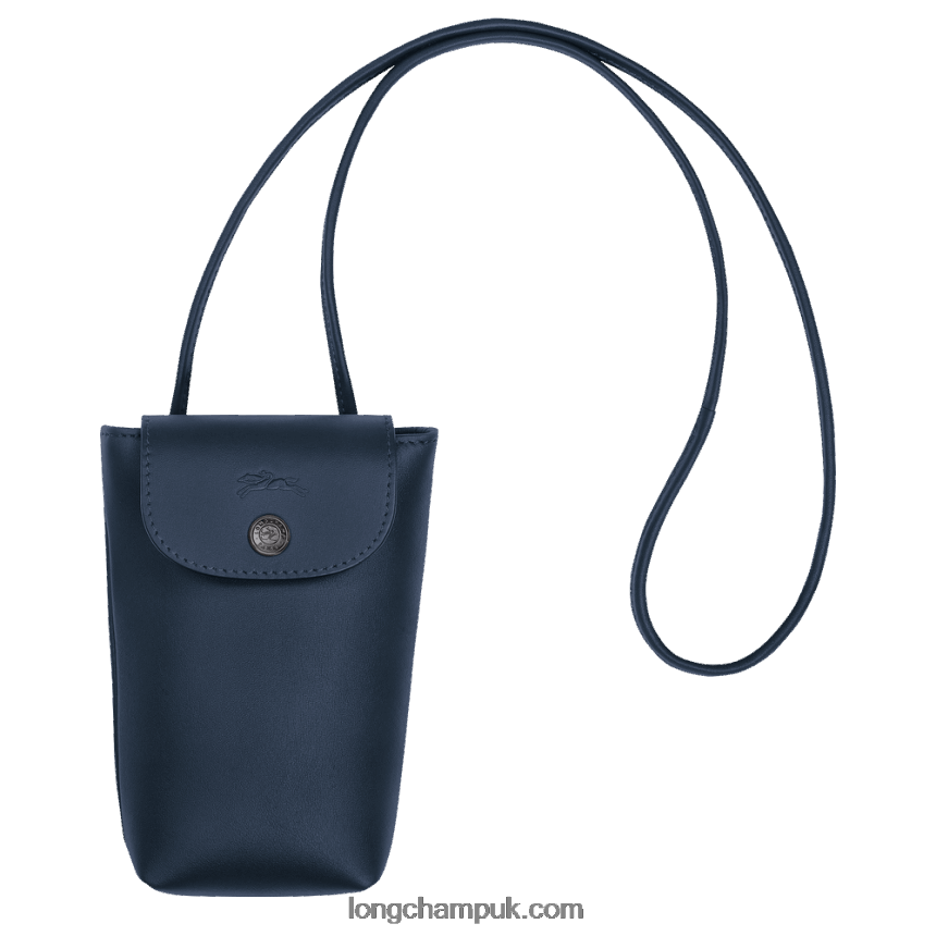 Le Pliage Xtra Phone case with leather lace Women Longchamp 8RTH80720 Navy - Image 1