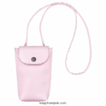Le Pliage Xtra Phone case with leather lace Women Longchamp 8RTH80722 Petal Pink