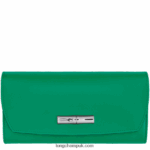 Roseau Continental wallet Women Longchamp 8RTH80566 Grass/Green Light