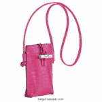 Roseau Croco Phone case with lace Women Longchamp 8RTH80689 Fuchsia - Image 3