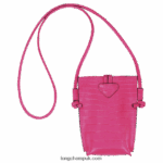 Roseau Croco Phone case with lace Women Longchamp 8RTH80689 Fuchsia - Image 4