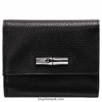 Roseau Essential Compact wallet Women Longchamp 8RTH80568 Black