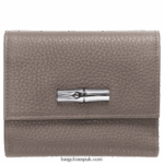 Roseau Essential Compact wallet Women Longchamp 8RTH80570 Grey