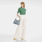 Roseau Hobo bag M Women Longchamp 8RTH80379 Cloud Blue - Image 2