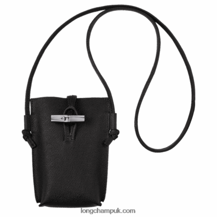 Roseau Phone case with lace Women Longchamp 8RTH80683 Black