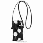 Roseau Phone case with leather lace Women Longchamp 8RTH80682 Black - Image 3