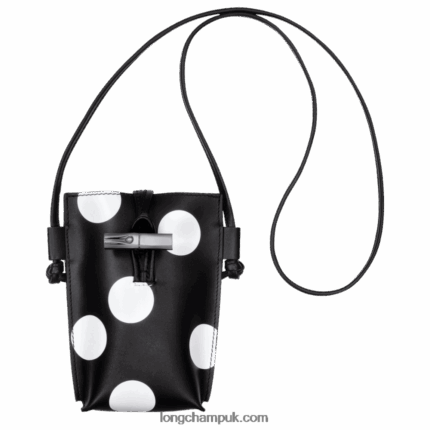 Roseau Phone case with leather lace Women Longchamp 8RTH80682 Black