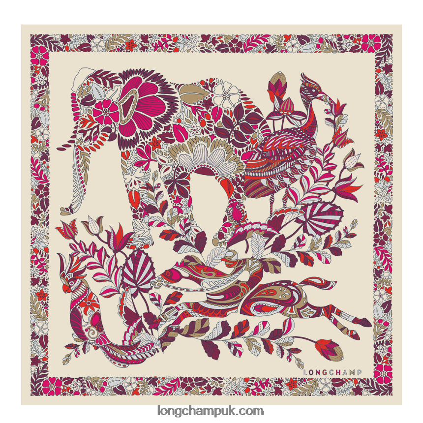 Spring/Summer 2023 Collection Silk scarf 50 Women Longchamp 8RTH801006 Fuchsia - Image 1