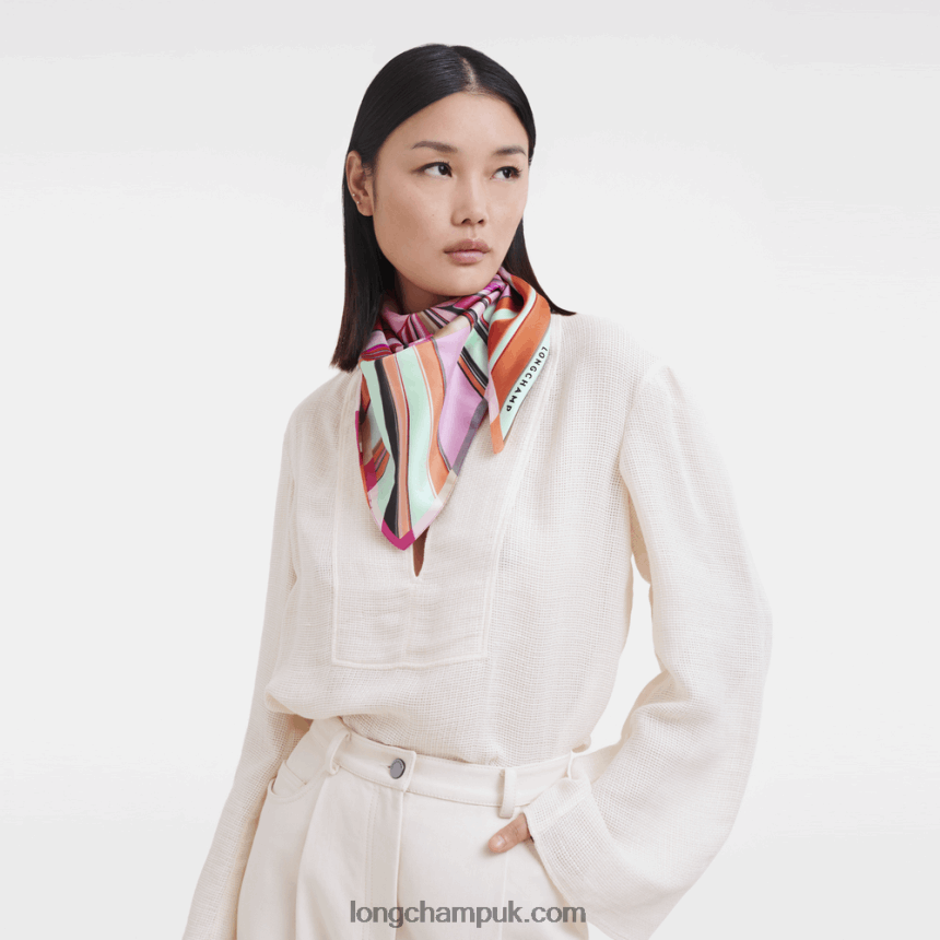 Spring/Summer 2023 Collection Silk scarf 70 Women Longchamp 8RTH801037 Fuchsia - Image 2