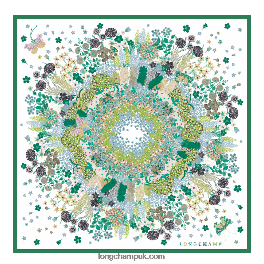 Spring/Summer 2023 Collection Silk scarf 90 Women Longchamp 8RTH801041 Grass/Green Light - Image 1