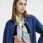 Spring/Summer 2023 Collection Silk scarf 90 Women Longchamp 8RTH801045 Fuchsia - Image 2