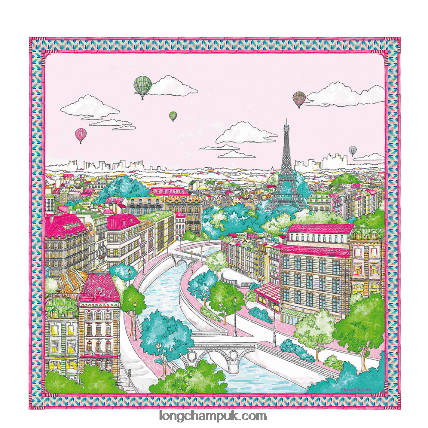 Spring/Summer 2023 Collection Silk scarf 90 Women Longchamp 8RTH801045 Fuchsia - Image 1
