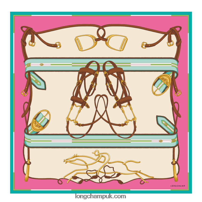 Spring/Summer 2023 Collection Silk scarf 90 Women Longchamp 8RTH801047 Fuchsia - Image 1