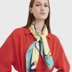 Spring/Summer 2023 Collection Silk scarf 90 Women Longchamp 8RTH801048 Turquoise - Image 2