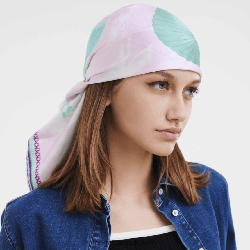 Spring/Summer 2023 Collection Silk scarf 90 Women Longchamp 8RTH801052 Pink - Image 2
