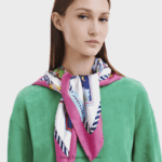 Spring/Summer 2023 Collection Silk scarf 90 Women Longchamp 8RTH801057 Fuchsia - Image 2