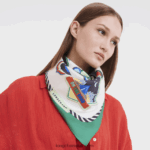 Spring/Summer 2023 Collection Silk scarf 90 Women Longchamp 8RTH801058 Grass/Green Light - Image 2