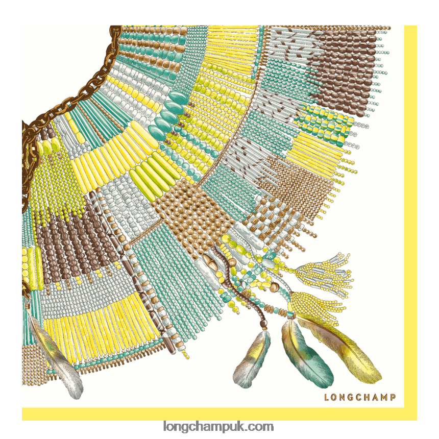 Spring/Summer 2023 Collection Silk scarf 90 Women Longchamp 8RTH801060 Lemon - Image 2