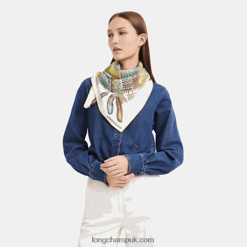 Spring/Summer 2023 Collection Silk scarf 90 Women Longchamp 8RTH801060 Lemon - Image 3