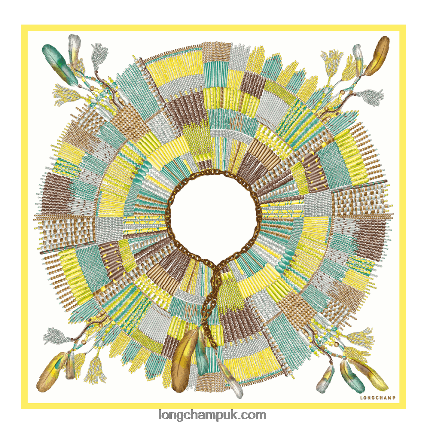 Spring/Summer 2023 Collection Silk scarf 90 Women Longchamp 8RTH801060 Lemon - Image 1