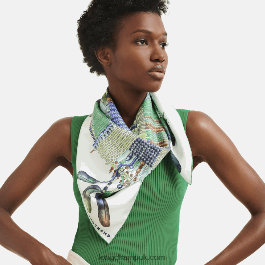 Spring/Summer 2023 Collection Silk scarf 90 Women Longchamp 8RTH801061 Grass/Green Light - Image 2
