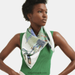 Spring/Summer 2023 Collection Silk scarf 90 Women Longchamp 8RTH801061 Grass/Green Light - Image 3