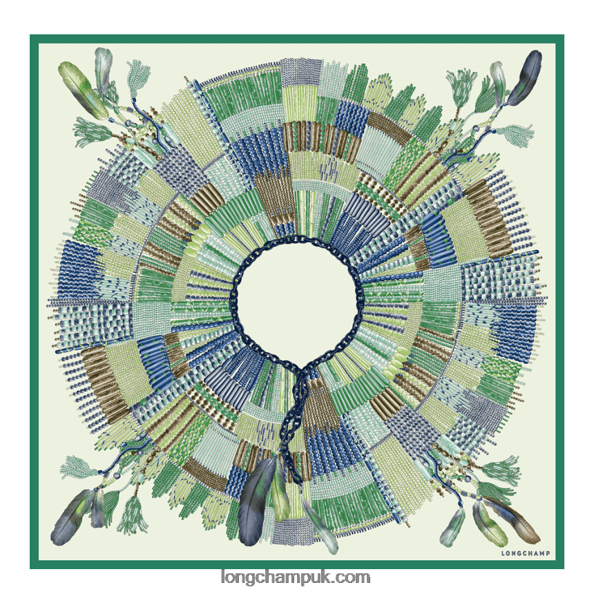 Spring/Summer 2023 Collection Silk scarf 90 Women Longchamp 8RTH801061 Grass/Green Light - Image 1